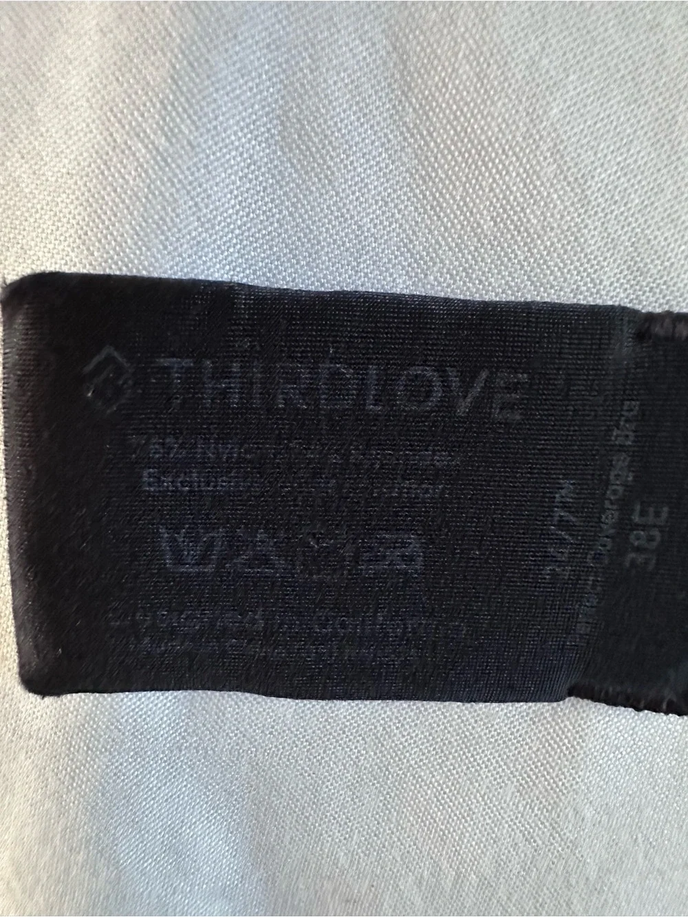 ThirdLove 38E Black Classic T-Shirt Bra Lightly Lined Underwire Full Coverage‎